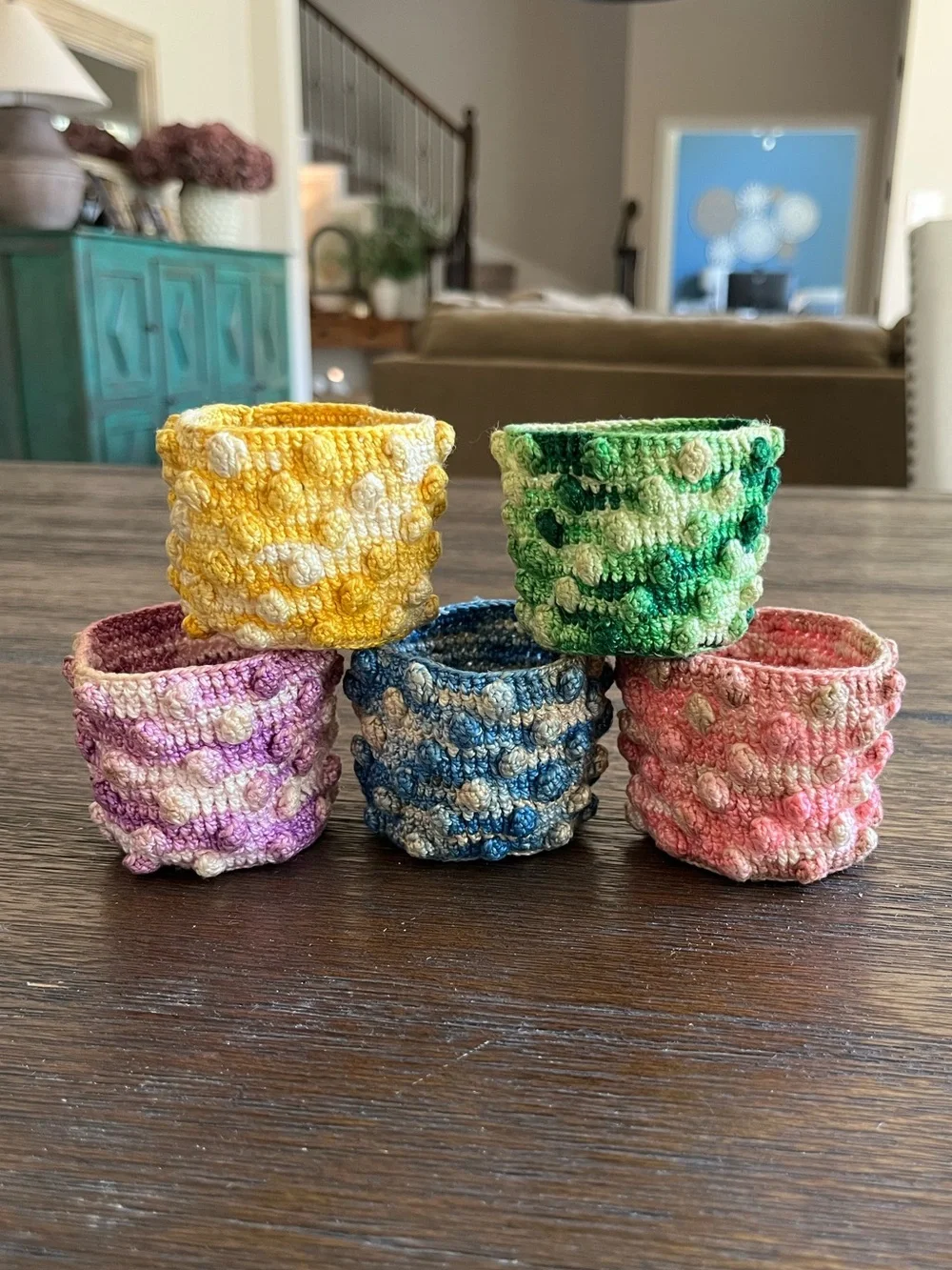 Hobnail Crocheted Mini Decorative Holders 2-1/4”